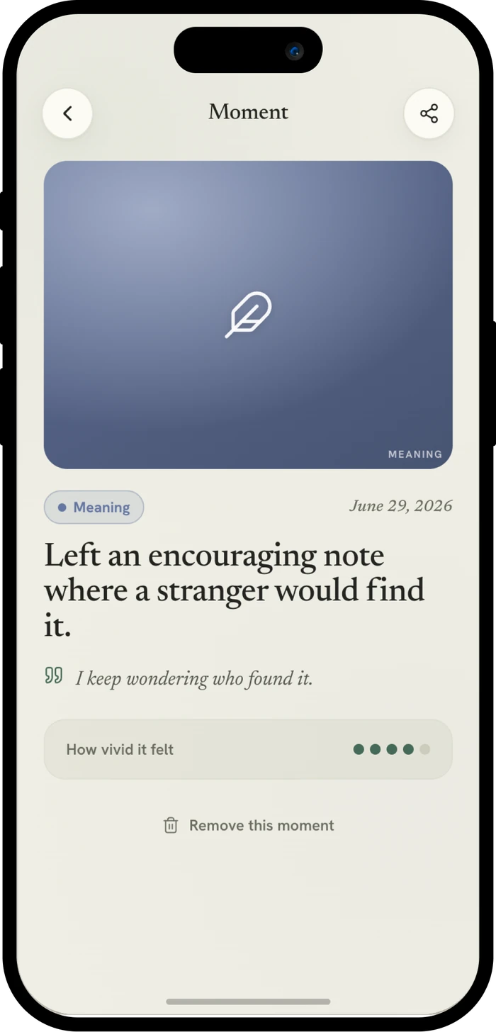 Yearbloom moment detail screen